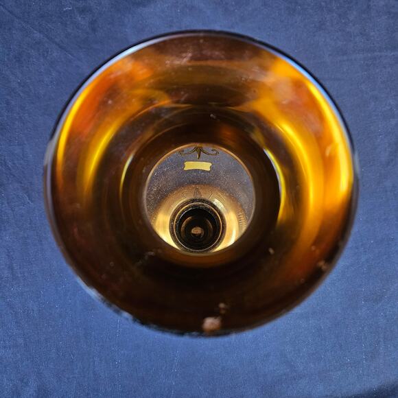 Egermann Gold Bohemian Glass Vase with Enamel Hand Painting Czech 10" - Picture 8 of 10